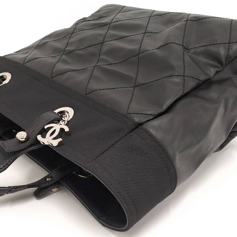 Chanel Paris Biarritz MM Tote Leather Black