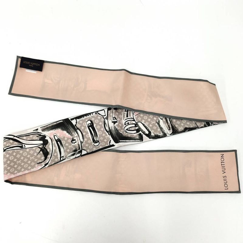 Louis Vuitton Bandeau Trunk Scarf Silk Pink