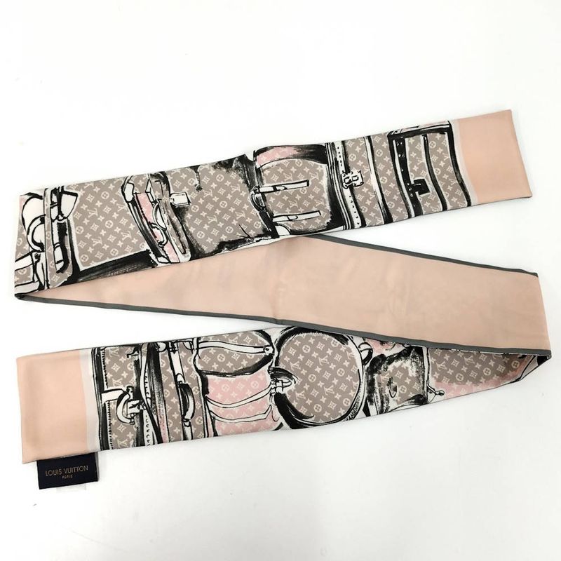 Louis Vuitton Bandeau Trunk Scarf Silk Pink