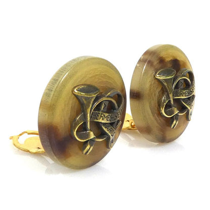 Hermes Earrings Brown