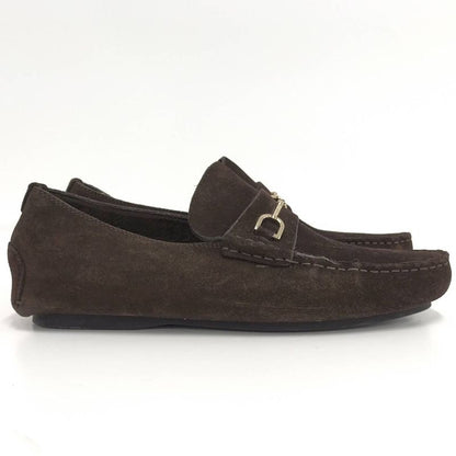 Gucci Driving Shoes Horsebit Suede Brown Notation 8