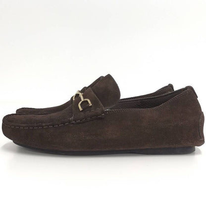 Gucci Driving Shoes Horsebit Suede Brown Notation 8