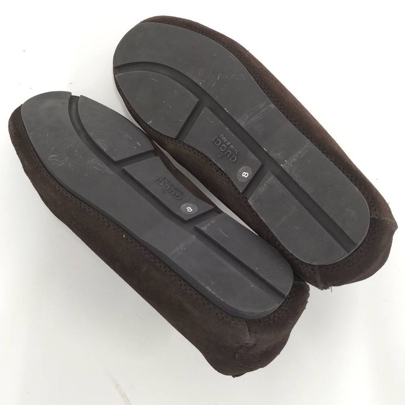 Gucci Driving Shoes Horsebit Suede Brown Notation 8