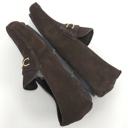 Gucci Driving Shoes Horsebit Suede Brown Notation 8