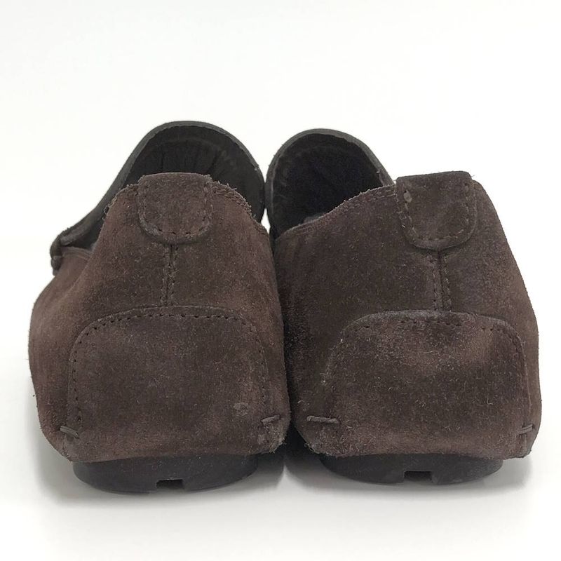 Gucci Driving Shoes Horsebit Suede Brown Notation 8