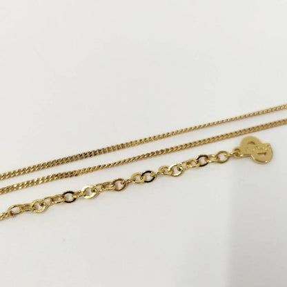 Dior Christian Necklace Logo Plated Gold