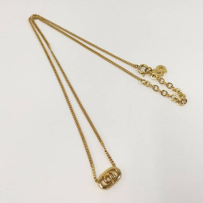 Dior Christian Necklace Logo Plated Gold