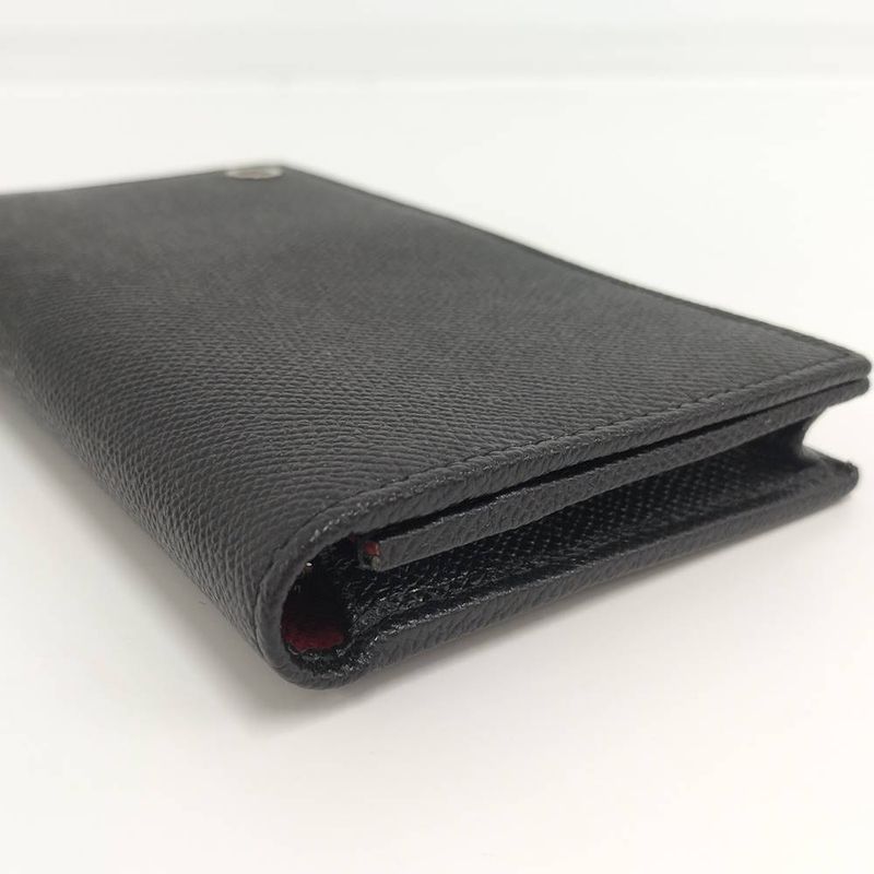 Bvlgari Man Bifold Long Wallet Leather Black
