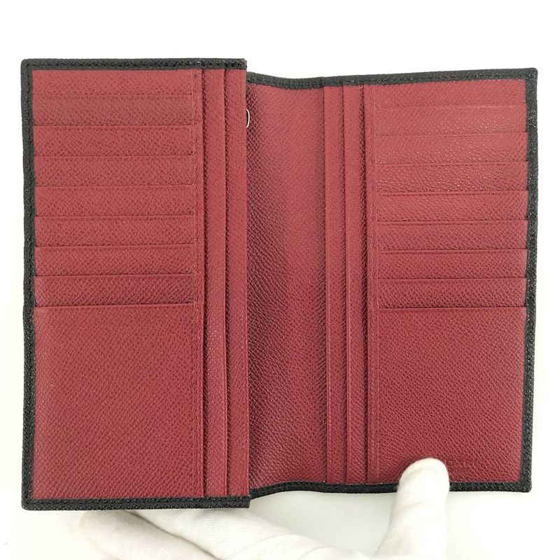 Bvlgari Man Bifold Long Wallet Leather Black