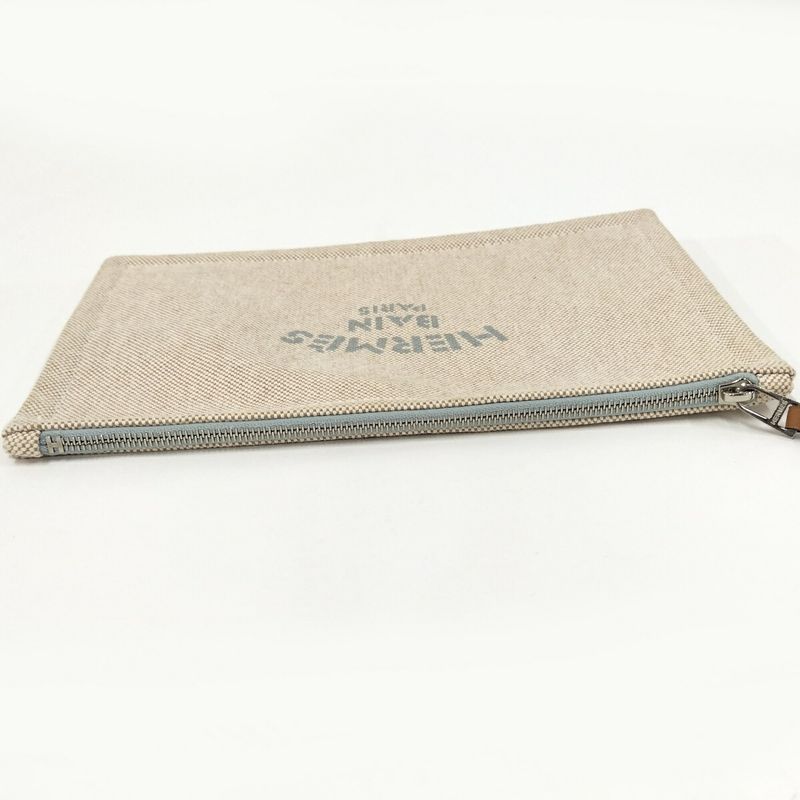 Hermes New Yachting PM Pouch Canvas Beige