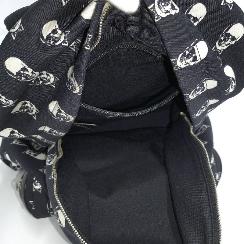 Saint Laurent Skull Backpack Canvas Black