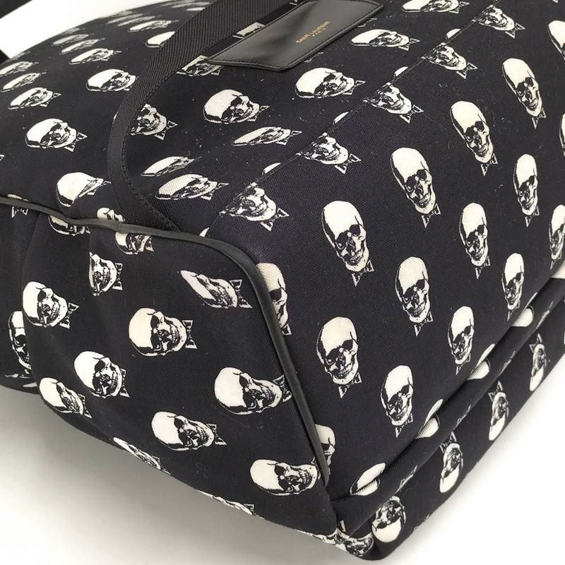 Saint Laurent Skull Backpack Canvas Black
