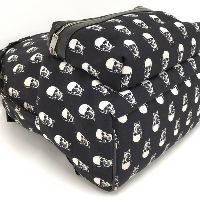 Saint Laurent Skull Backpack Canvas Black