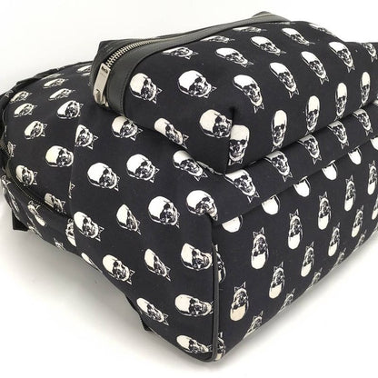 Saint Laurent Skull Backpack Canvas Black