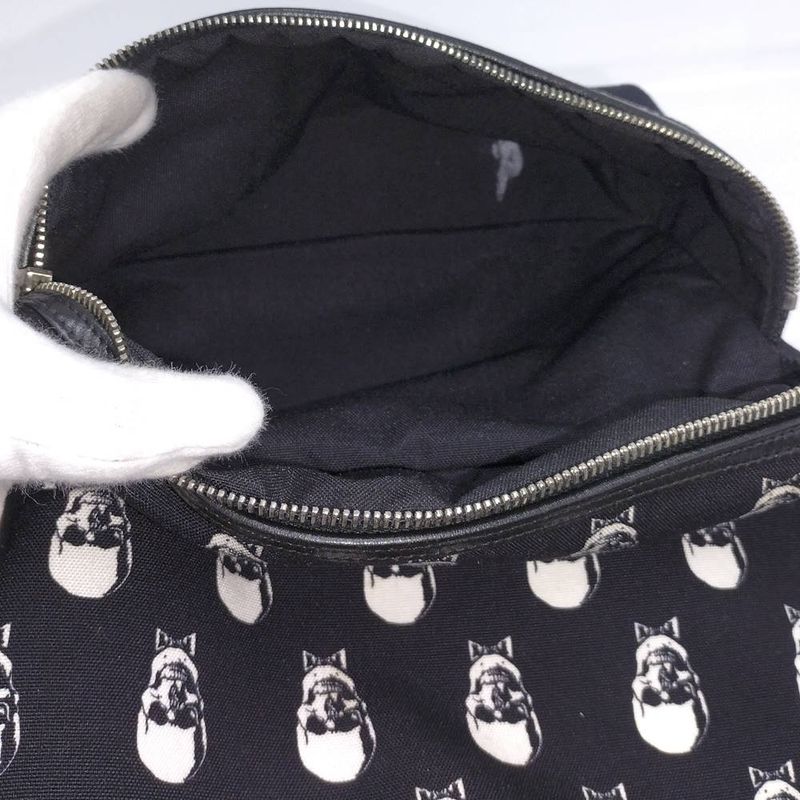 Saint Laurent Skull Backpack Canvas Black