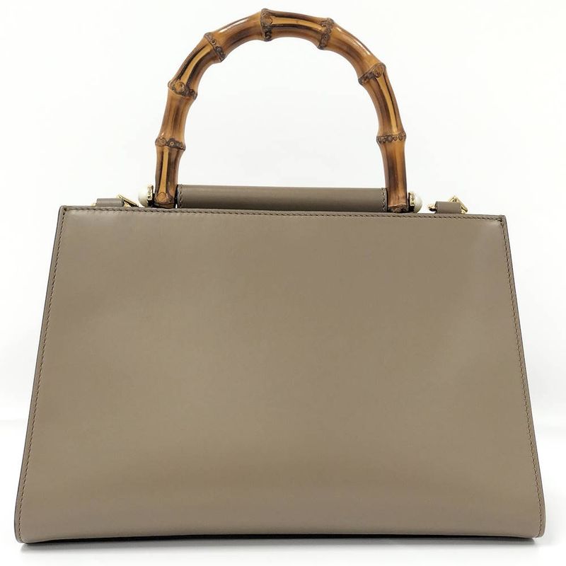 Gucci 2-Way Shoulder Bag Nimfair Leather Grey Bamboo
