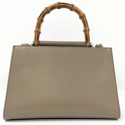 Gucci 2-Way Shoulder Bag Nimfair Leather Grey Bamboo