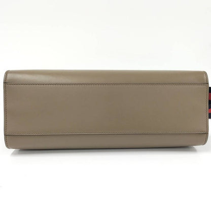 Gucci 2-Way Shoulder Bag Nimfair Leather Grey Bamboo