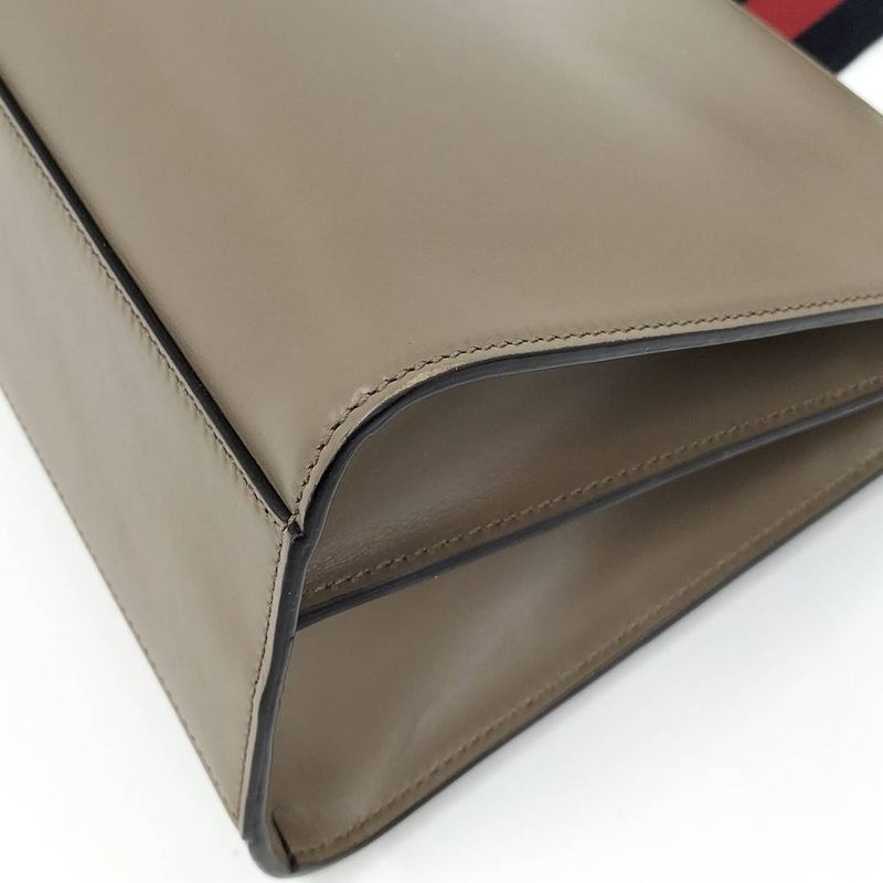 Gucci 2-Way Shoulder Bag Nimfair Leather Grey Bamboo