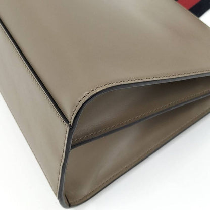 Gucci 2-Way Shoulder Bag Nimfair Leather Grey Bamboo