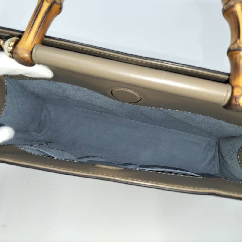 Gucci 2-Way Shoulder Bag Nimfair Leather Grey Bamboo
