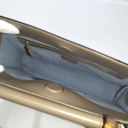 Gucci 2-Way Shoulder Bag Nimfair Leather Grey Bamboo