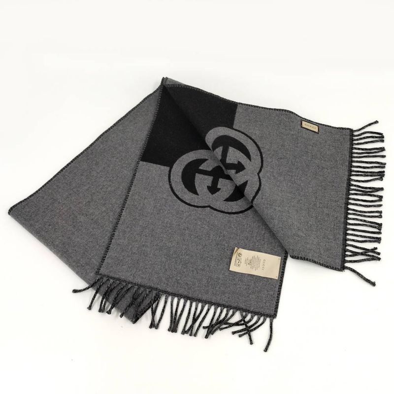 Gucci Muffler Interlocking Wool Cashmere Scarf