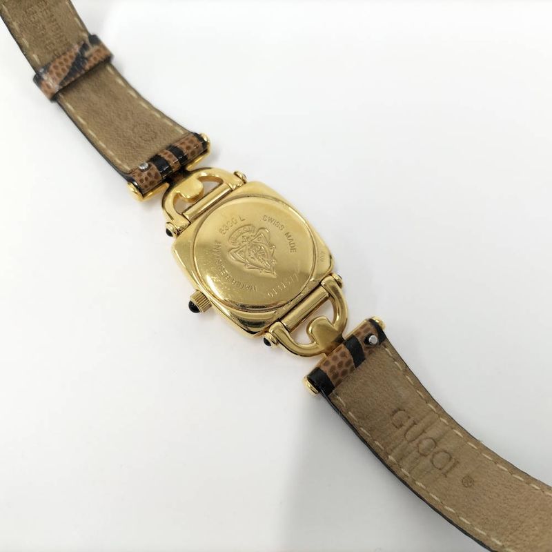 Gucci Watch Horsebit Leather Belt SS Quartz White Dial