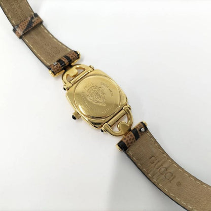 Gucci Watch Horsebit Leather Belt SS Quartz White Dial