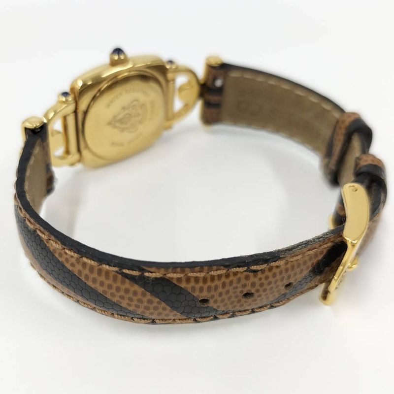 Gucci Watch Horsebit Leather Belt SS Quartz White Dial