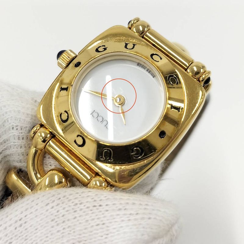 Gucci Watch Horsebit Leather Belt SS Quartz White Dial