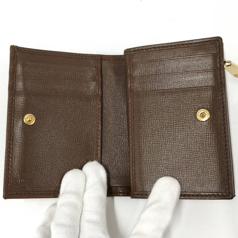 Gucci Horsebit Bifold Wallet Leather Beige Brown