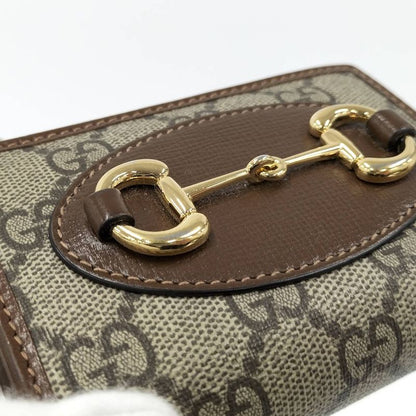 Gucci Horsebit Bifold Wallet Leather Beige Brown