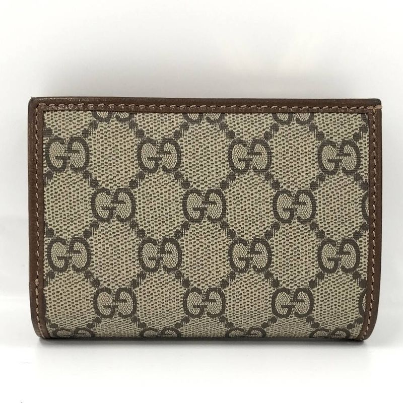 Gucci Horsebit Bifold Wallet Leather Beige Brown