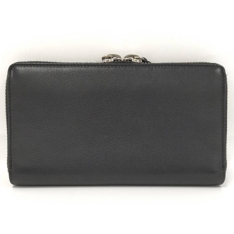 Balenciaga Paper Continental Wallet Zip Around Leather Black