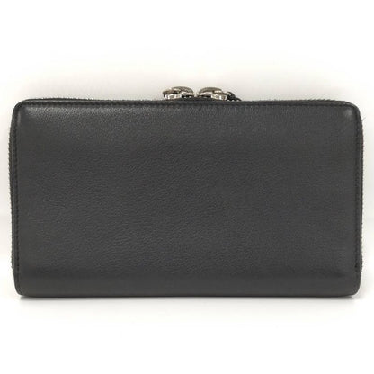 Balenciaga Paper Continental Wallet Zip Around Leather Black