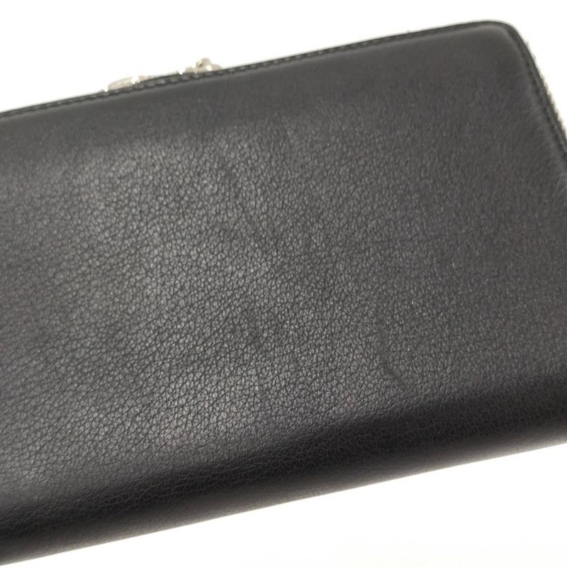 Balenciaga Paper Continental Wallet Zip Around Leather Black