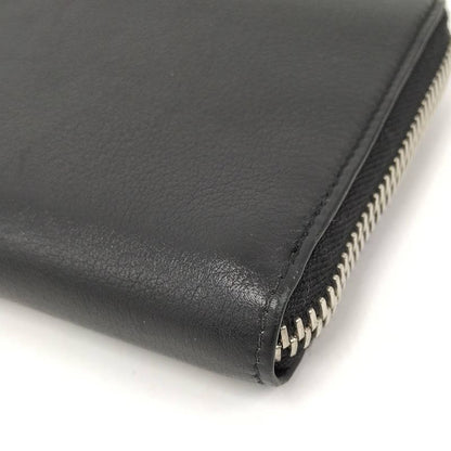 Balenciaga Paper Continental Wallet Zip Around Leather Black