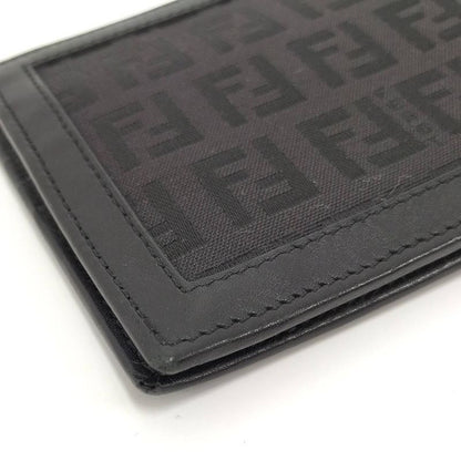 Fendi Bifold Wallet Zucca Leather Canvas Black