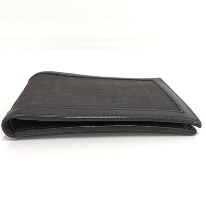 Fendi Bifold Wallet Zucca Leather Canvas Black