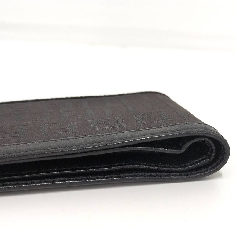 Fendi Bifold Wallet Zucca Leather Canvas Black