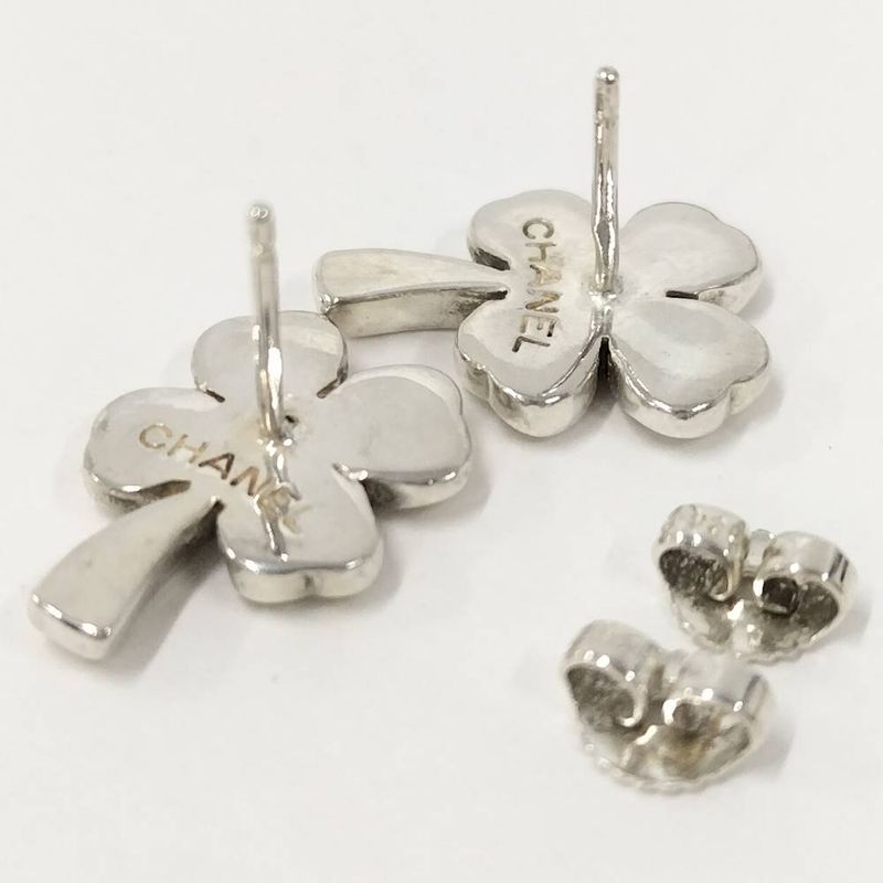 Chanel Earrings Clover Silver