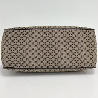Celine Handbag Macadam Leather Canvas Beige Brown