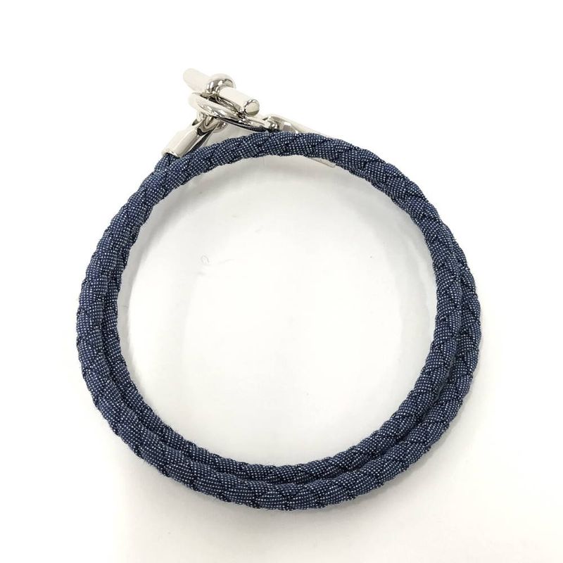 Hermes Glenan Double Tour Double Bracelet Navy Silver