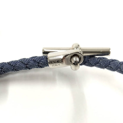 Hermes Glenan Double Tour Double Bracelet Navy Silver