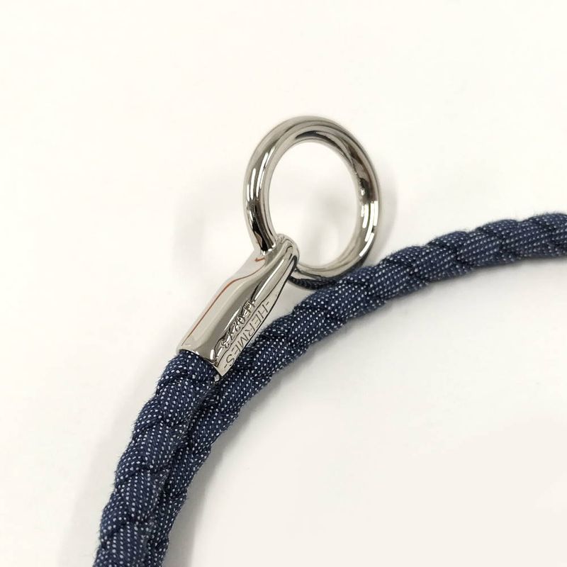 Hermes Glenan Double Tour Double Bracelet Navy Silver
