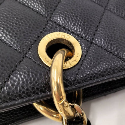 Chanel Grand Shopping Tote GST Tote Grand Shopping Tote Chain Quilted Caviar Leather Black
