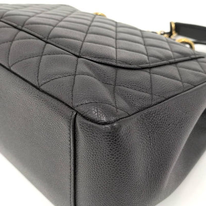 Chanel Grand Shopping Tote GST Tote Grand Shopping Tote Chain Quilted Caviar Leather Black