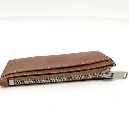 Celine Zip Card Case Leather Brown