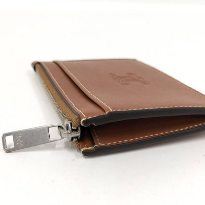 Celine Zip Card Case Leather Brown